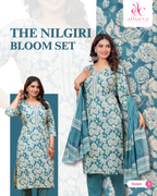 Women's Nilgiri Bloom Floral Kurta Pant Dupatta Set