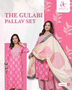 The Gulabi Pallav Kurta Pant Set