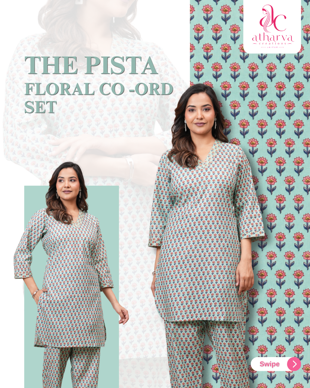 The Pista Jaipuri Buti Co-Ord Set