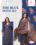 Blue Motif Suit Set