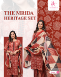 Women's Mrida Heritage Printed Kurta Pant Dupatta Set