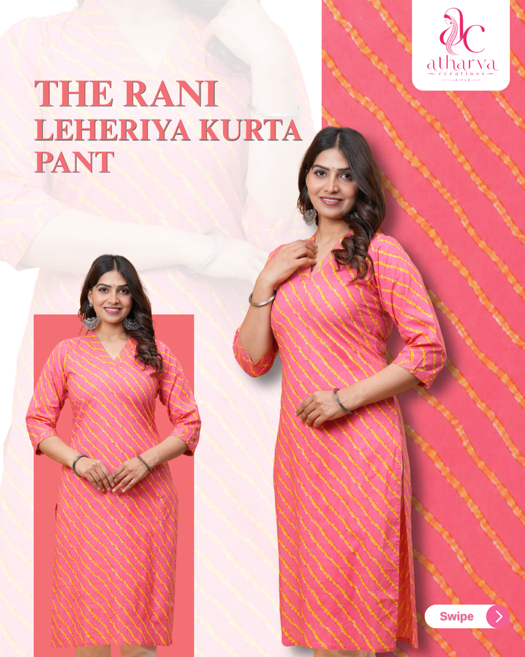 The Rani Leheriya Kurta Pant Set