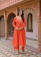 Printed Straight Kurta Set with Matching Pants & Dupatta