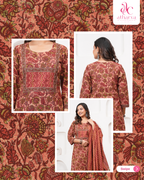 The Brick Red Floral Suit Set
