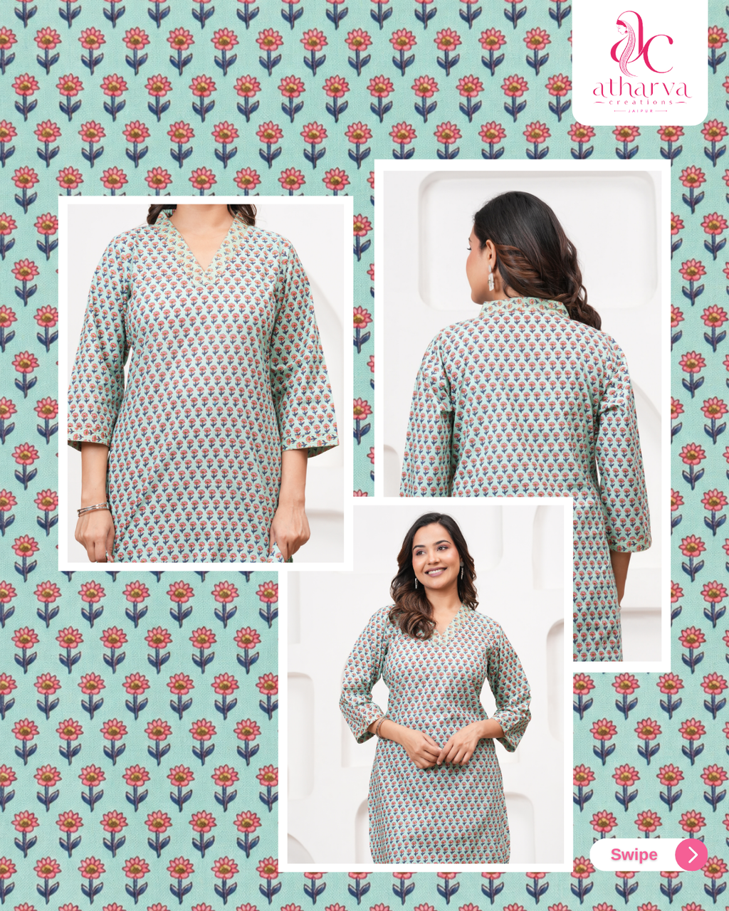 The Pista Jaipuri Buti Co-Ord Set