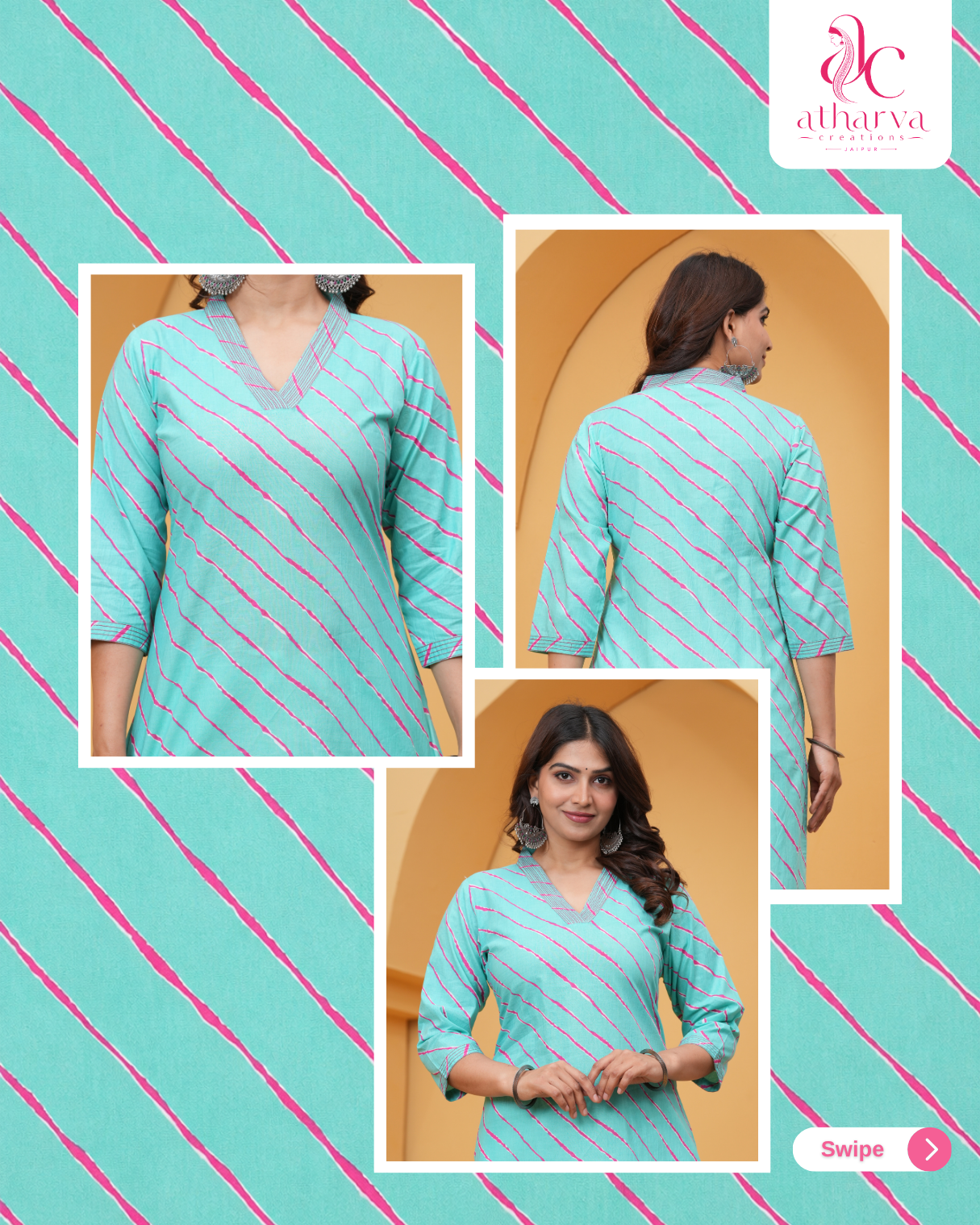 Women's Neer Leheriya Printed Kurta Pant Set