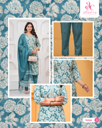 Women's Nilgiri Bloom Floral Kurta Pant Dupatta Set