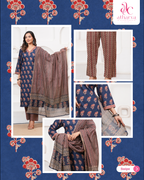 Blue Motif Suit Set