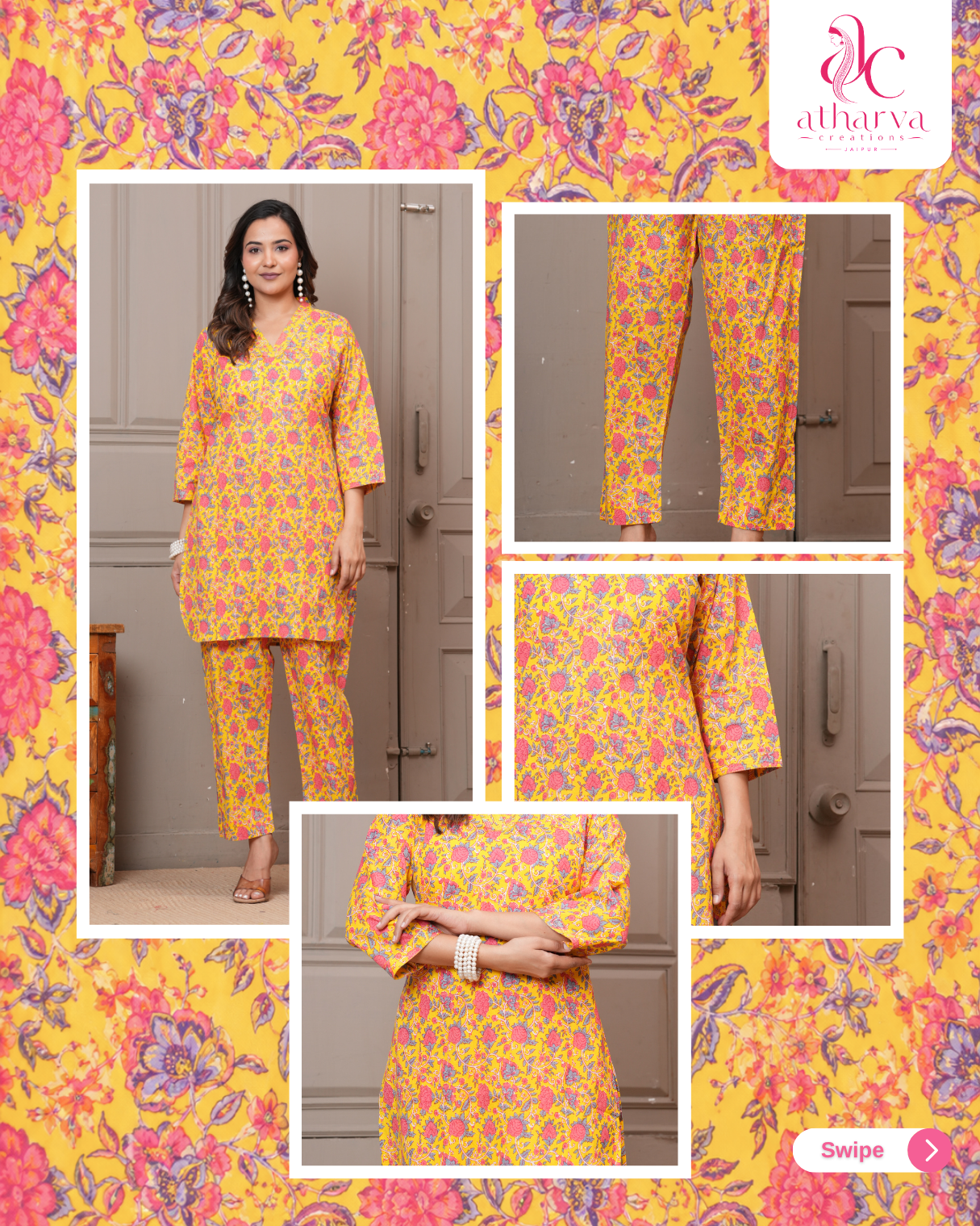 Women's Surya Bloom Floral Printed Co-Ord Set