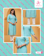 Women's Neer Leheriya Printed Kurta Pant Set