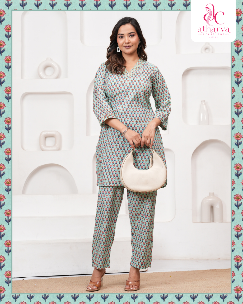 The Pista Jaipuri Buti Co-Ord Set