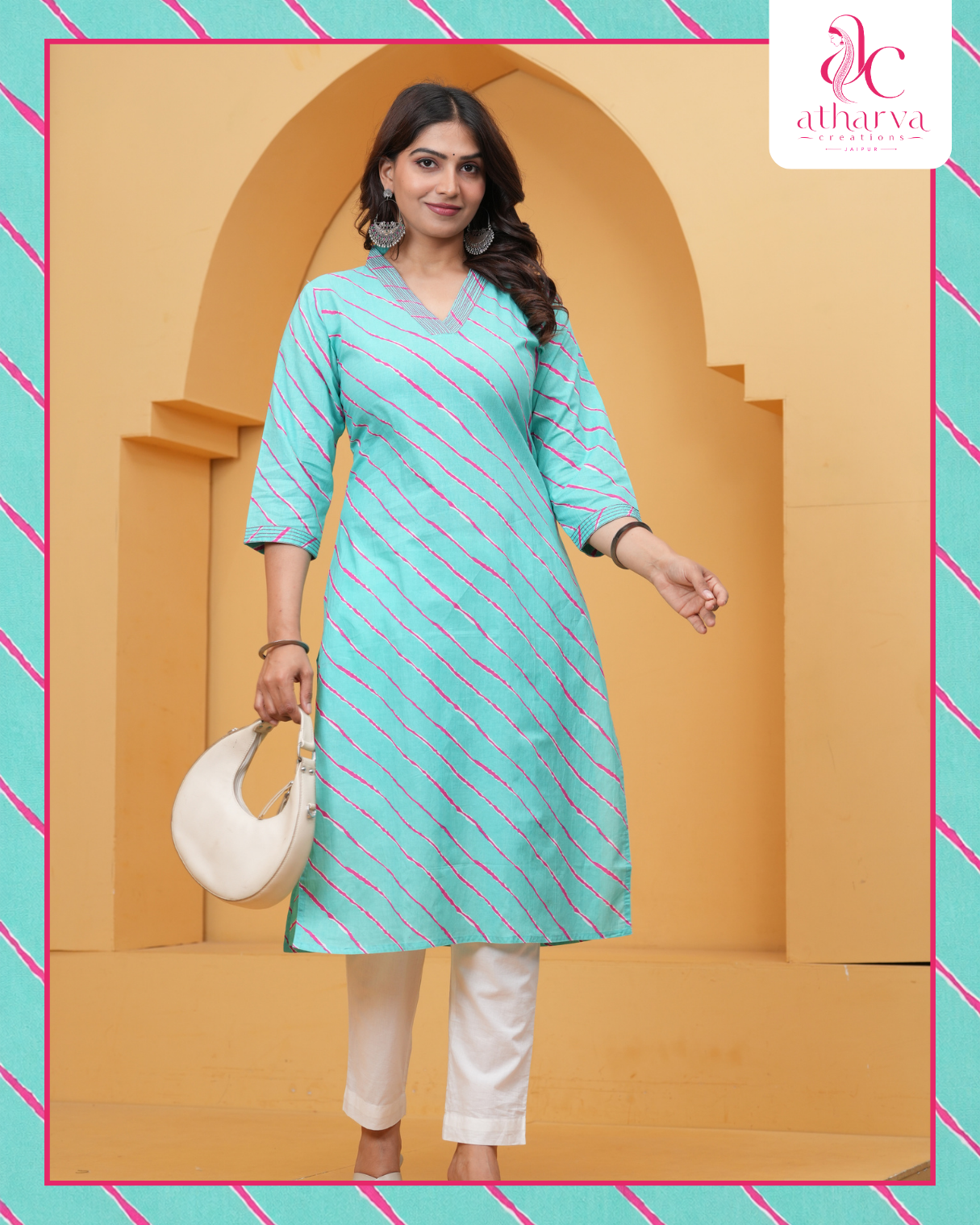 Women's Neer Leheriya Printed Kurta Pant Set