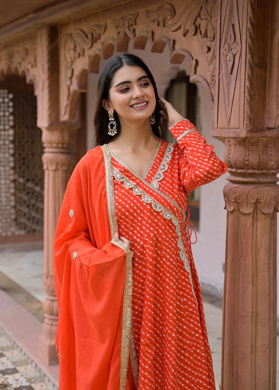 Printed Straight Kurta Set with Matching Pants & Dupatta