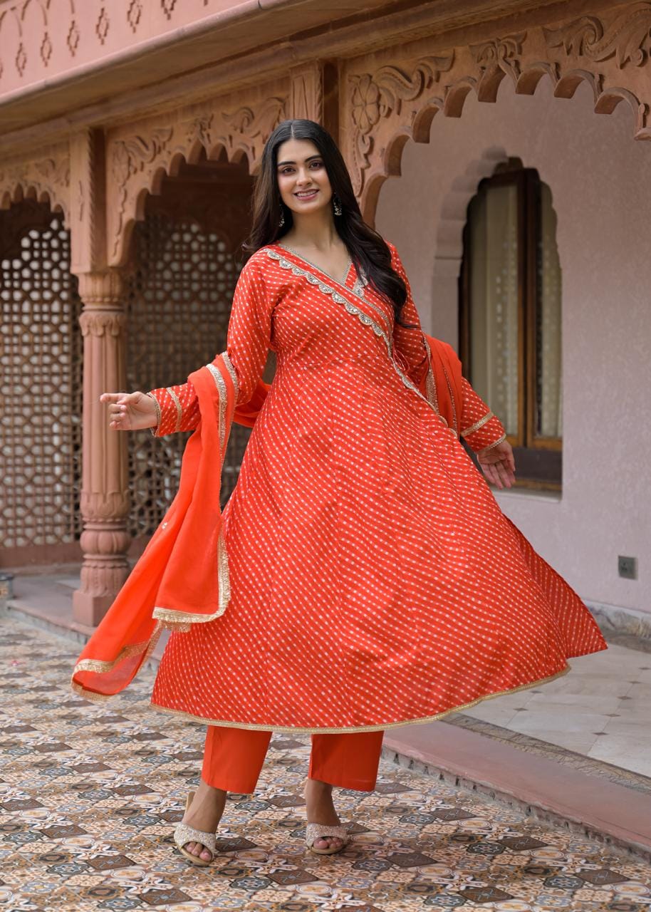 Printed Straight Kurta Set with Matching Pants & Dupatta