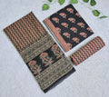 Black and Rust Floral Printed Cotton 3-Piece Unstitched Dress Material AJ103