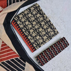 Multicoloured Screen Printed Pure Cotton Unstitched Suit Set with Dupatta