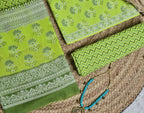 Light Green Chevron Cotton Unstitched 3-Piece Dress Material AJ_117