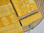 Mustard Floral Cotton Unstitched 3-Piece Dress Material AJ_127