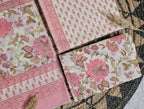 Pink Floral Cotton Unstitched 3-Piece Dress Material AJ_128
