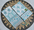 White & Teal Floral Cotton Unstitched 3-Piece Dress Material AJ_133