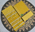 Mustard Gold Paisley Cotton Unstitched 3-Piece Dress Material AJ_134