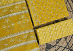 Mustard Gold Paisley Cotton Unstitched 3-Piece Dress Material AJ_134