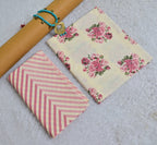 Floral Print Cotton 3-Piece Unstitched - Blush Pink AJ_139