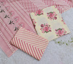 Floral Print Cotton 3-Piece Unstitched - Blush Pink AJ_139