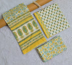 Paisley Print Cotton 3-Piece Unstitched - Mustard Yellow AJ_141