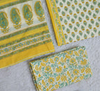 Paisley Print Cotton 3-Piece Unstitched - Mustard Yellow AJ_141