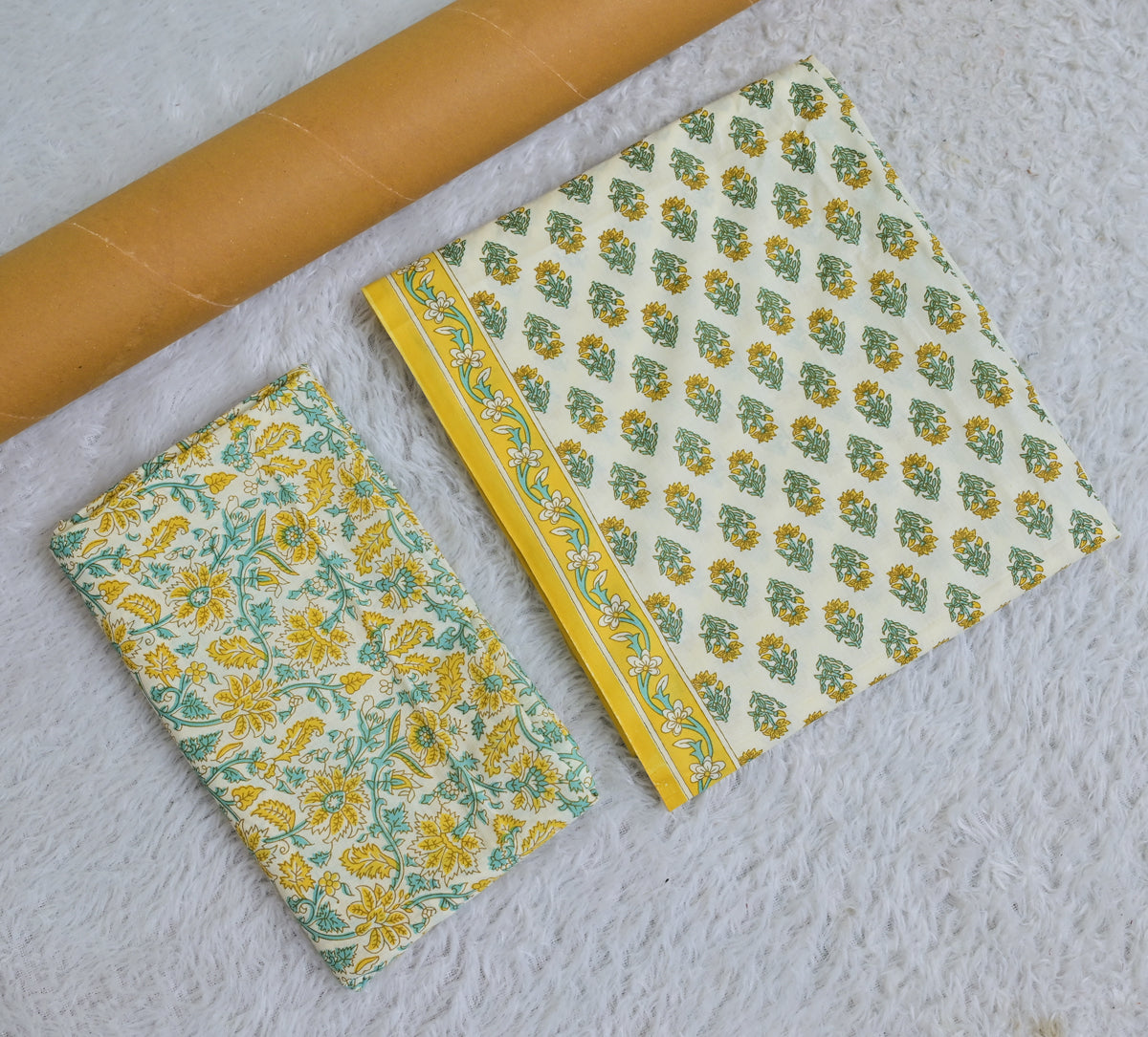 Paisley Print Cotton 3-Piece Unstitched - Mustard Yellow AJ_141