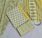 Paisley Print Cotton 3-Piece Unstitched - Mustard Yellow AJ_141