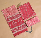 Stripe Print Cotton 3-Piece Unstitched - Deep Red AJ_143