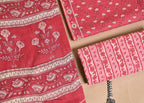 Stripe Print Cotton 3-Piece Unstitched - Deep Red AJ_143