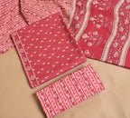 Stripe Print Cotton 3-Piece Unstitched - Deep Red AJ_143