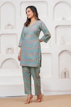 Jaipuri Buti Print Cotton Co-ord Set for Women