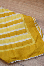 Gulbahar Mustard Gotta Patti Handblock Cotton Unstitched Suit Set- Atharva Jaipur