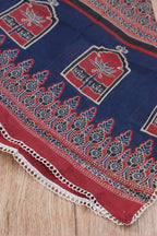 Maroon Gotta Patti Handblock Cotton Unstitched Suit Set with Dupatta – Atharva Jaipur