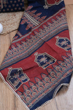 Maroon Gotta Patti Handblock Cotton Unstitched Suit Set with Dupatta – Atharva Jaipur
