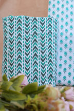 Zariya Emerald Floral Gotta Patti Handblock Cotton Unstitched Suit Set with Dupatta – Atharva Jaipur