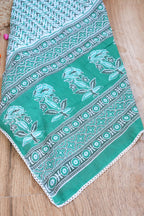 Zariya Emerald Floral Gotta Patti Handblock Cotton Unstitched Suit Set with Dupatta – Atharva Jaipur