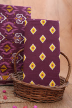 Rangmahal Wine Handblock Unstitched Suit Set with Dupatta – Atharva Jaipur