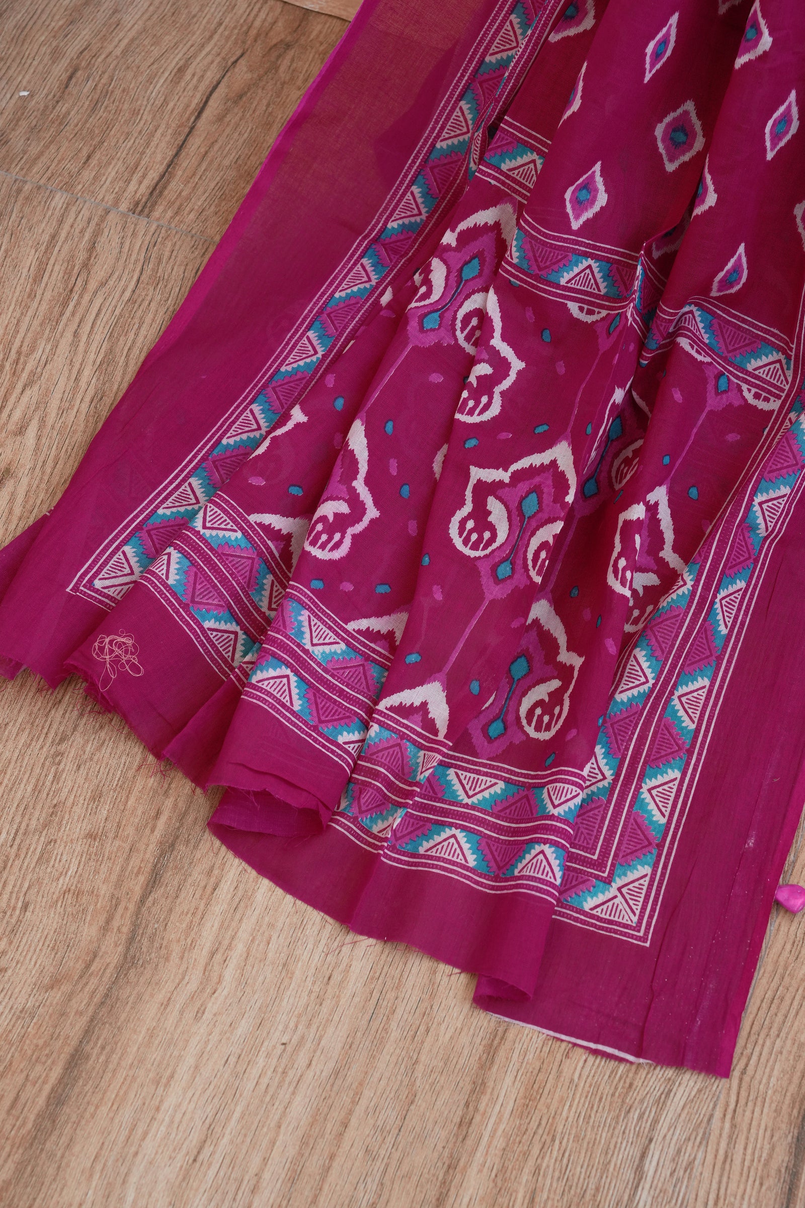 Fuchsia Pink Jaipur Handblock Cotton Unstitched Suit Set with Dupatta – Atharva Jaipur