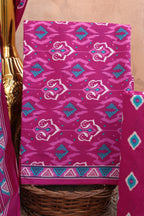 Fuchsia Pink Jaipur Handblock Cotton Unstitched Suit Set with Dupatta – Atharva Jaipur