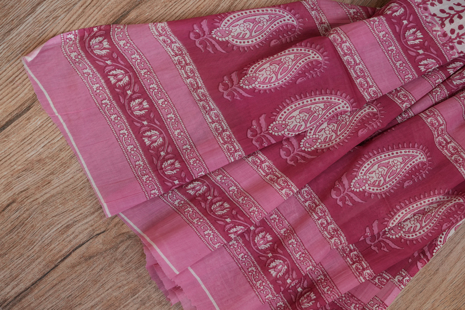 Rangriti Pink Floral Handblock Cotton Unstitched Suit Set with Dupatta – Atharva Jaipur
