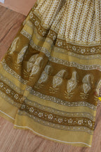 Earthy Brown Floral Handblock Cotton Unstitched Suit Set with Dupatta – Atharva Jaipur