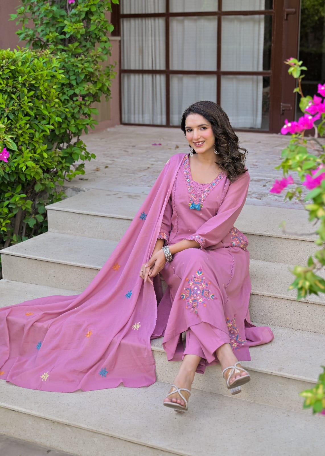 Cotton 60×60 Patchwork Embroidered Kurta