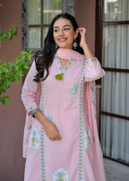 Embroidered Straight Kurta Set with Pant & Dupatta