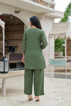 Ivory Embroidered Co-ord Set with Pant