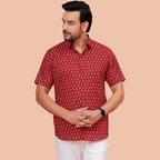 Dooriya Bagru Printed Buti Semi Formal Shirt for Men